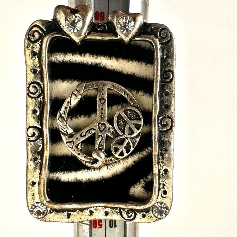 Silver Peace Sign Ring - Picture 3 of 9